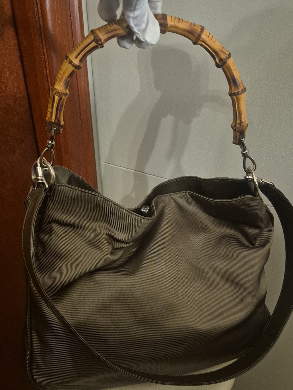 GUCCI VINTAGE Bamboo Handle Shoulder Bag